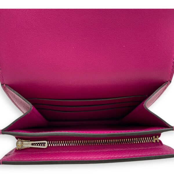 2002 Rose Pourpre Wallet in Evercolor, Palladium hardware - Image 7