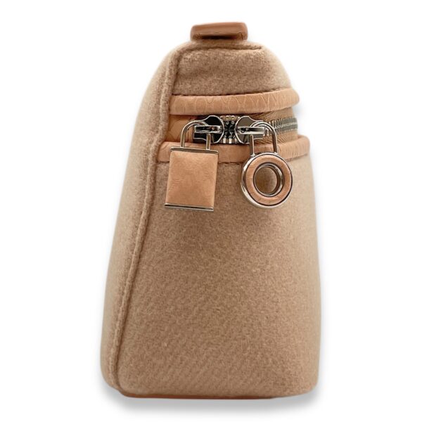Extra Pocket 19 Pale Pink Top Handle Bag in cashmere/python, Silver hardware - Image 5