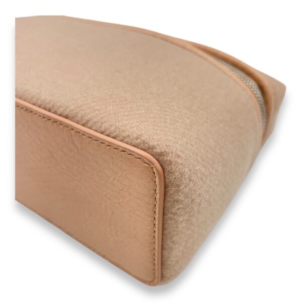 Extra Pocket 19 Pale Pink Top Handle Bag in cashmere/python, Silver hardware - Image 9