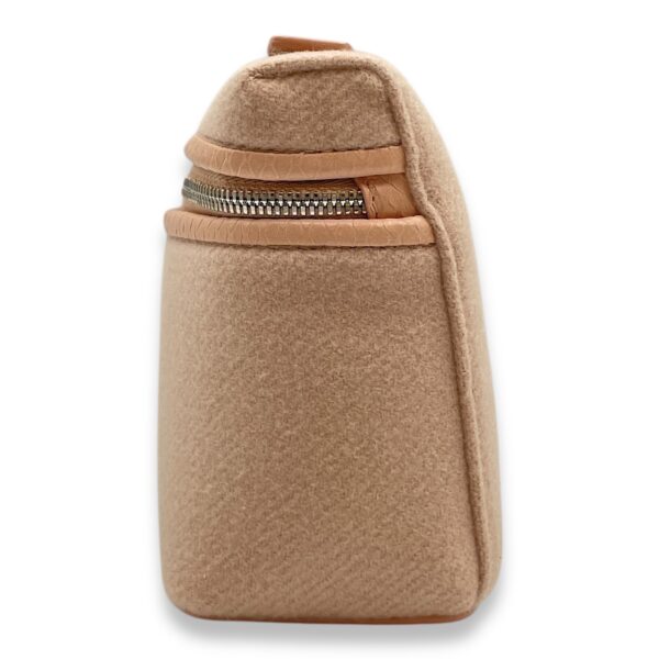 Extra Pocket 19 Pale Pink Top Handle Bag in cashmere/python, Silver hardware - Image 4