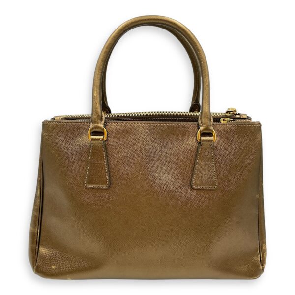 Double Zip Saffiano Lux Metallic Bronze Top Handle Bag in Metallic, Gold hardware - Image 3
