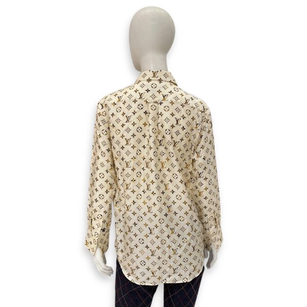 Brown Monogram Logo Silk All Over Zip Up 32 Multi-Color Ready-To-Wear - Image 3