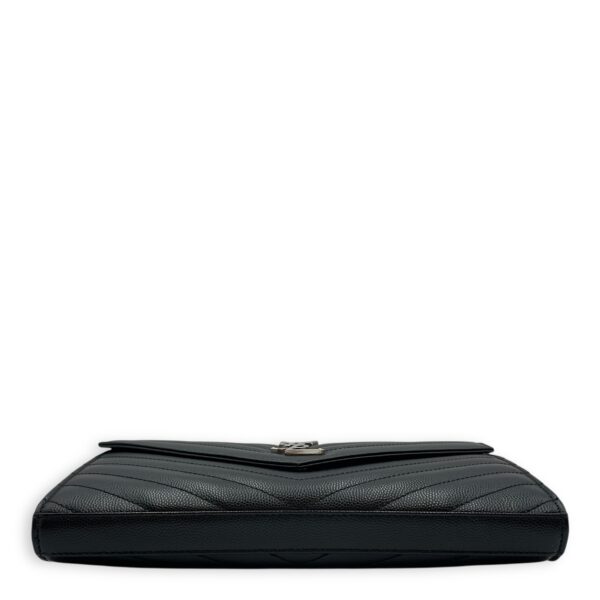 Cassandra Black Wallet on Chain in Calfskin, Silver hardware - Image 6
