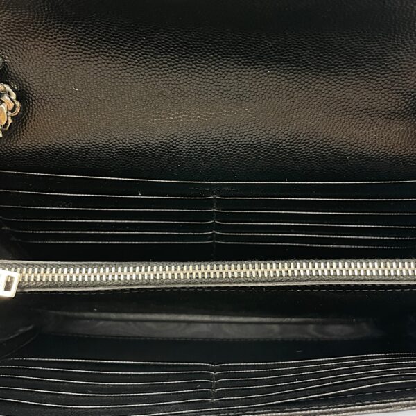 Cassandra Black Wallet on Chain in Calfskin, Silver hardware - Image 7