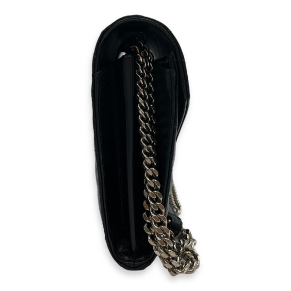 Cassandra Black Wallet on Chain in Calfskin, Silver hardware - Image 4