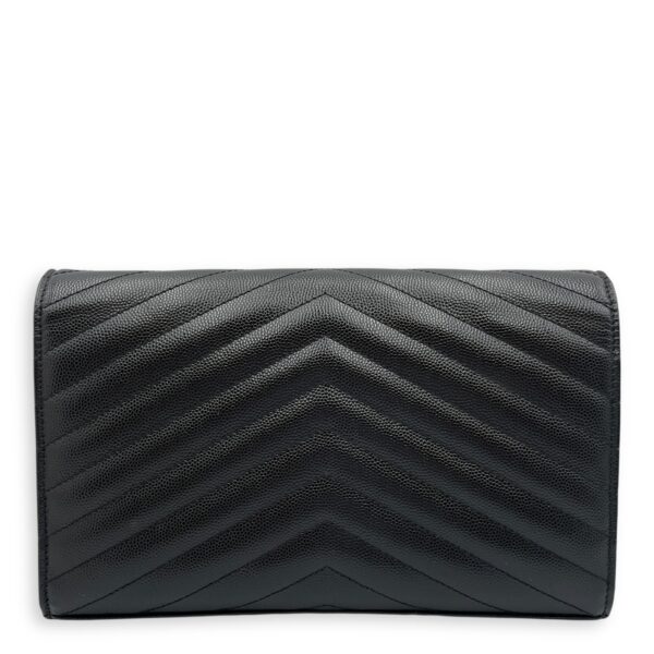 Cassandra Black Wallet on Chain in Calfskin, Silver hardware - Image 3