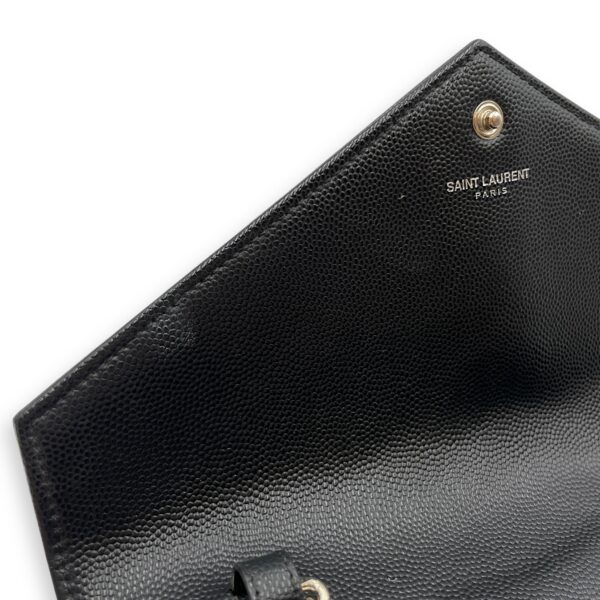 Cassandra Black Wallet on Chain in Calfskin, Silver hardware - Image 11