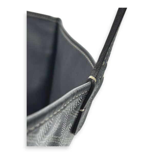 Anjou Top Handle Bag GM Grey in Coated Canvas, Silver hardware - Image 12