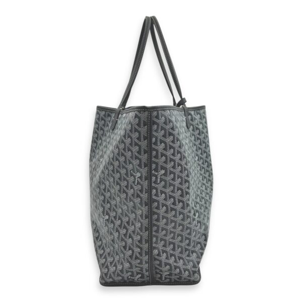 Anjou Top Handle Bag GM Grey in Coated Canvas, Silver hardware - Image 4