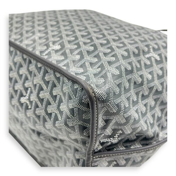 Anjou Top Handle Bag GM Grey in Coated Canvas, Silver hardware - Image 13
