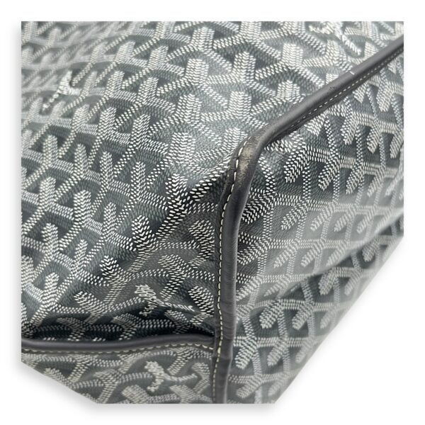 Anjou Top Handle Bag GM Grey in Coated Canvas, Silver hardware - Image 10