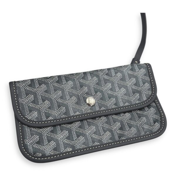 Anjou Top Handle Bag GM Grey in Coated Canvas, Silver hardware - Image 15