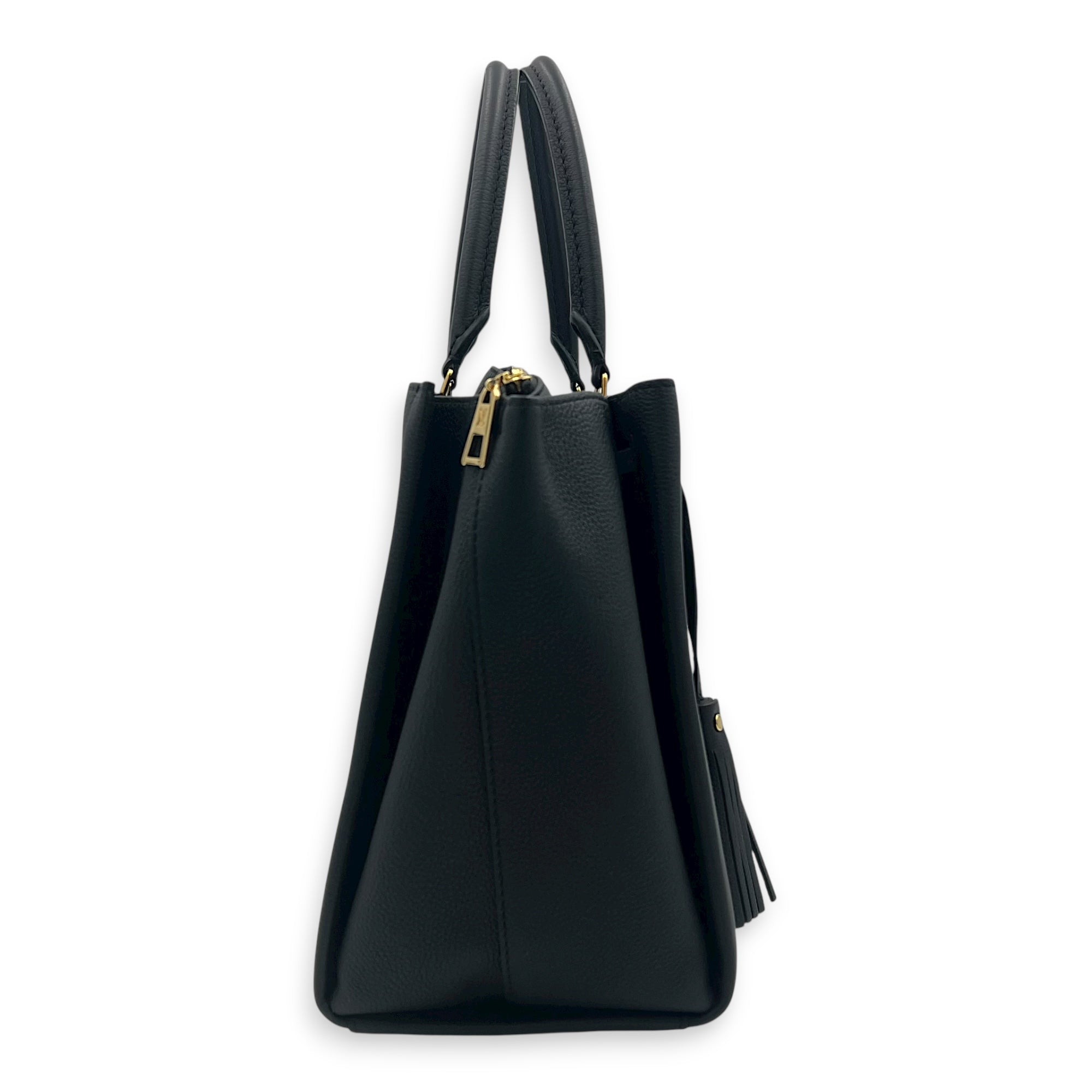 Lock Me Top Handle Bag Black in Calfskin, Gold hardware - Image 5