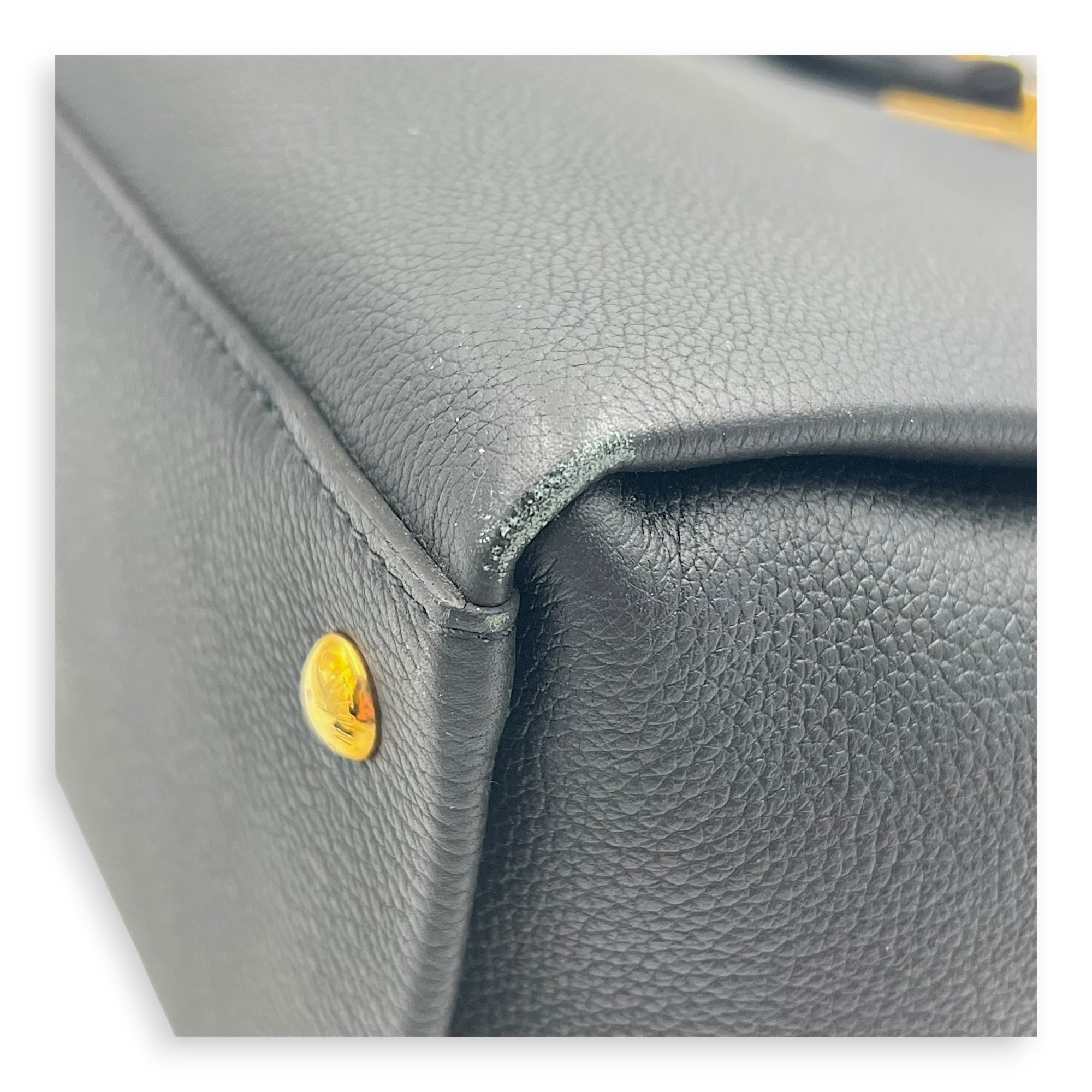 Lock Me Top Handle Bag Black in Calfskin, Gold hardware - Image 9