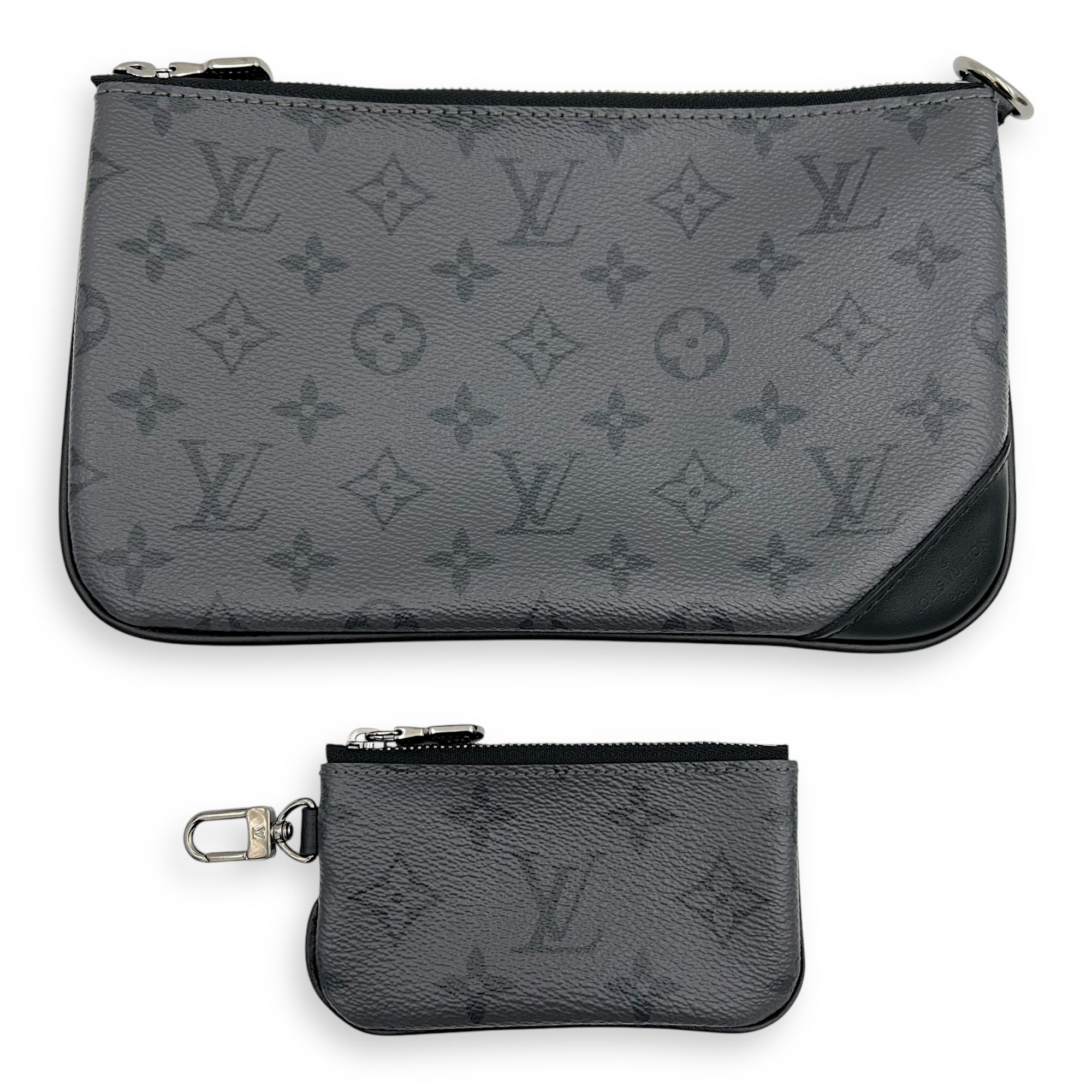 Trio Messenger Eclipse in Monogram Coated Canvas, Silver hardware - Image 13