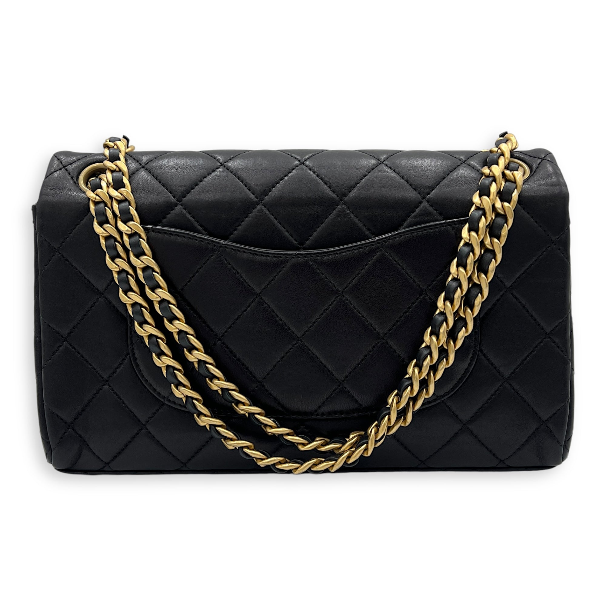 23P Seasonal Quilted Flap Shoulder Bag Black in Calfskin, Gold hardware - Image 5