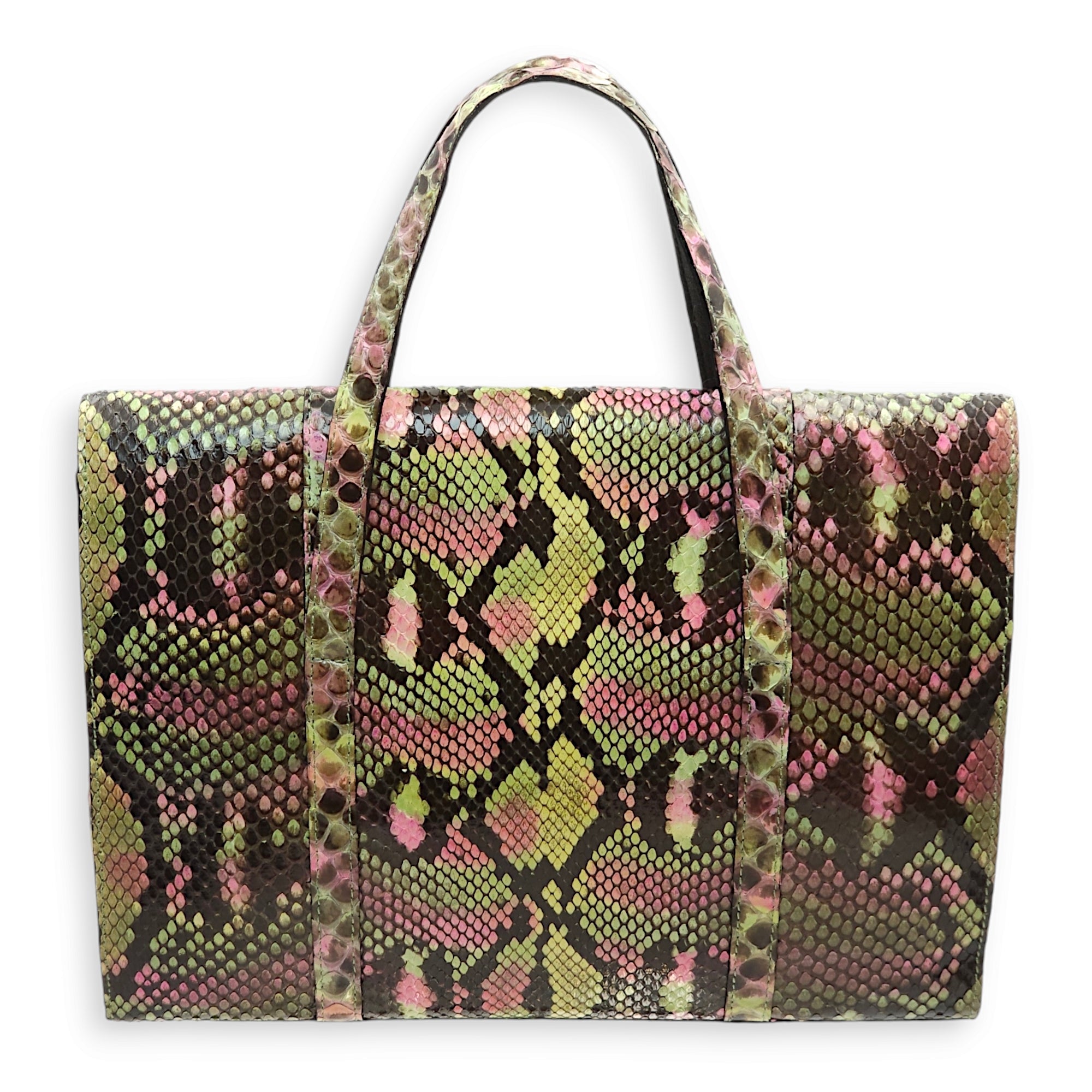 CC Flap Mini Multi-colour Top Handle Bag in Python Leather, Brushed Palladium hardware - Image 3