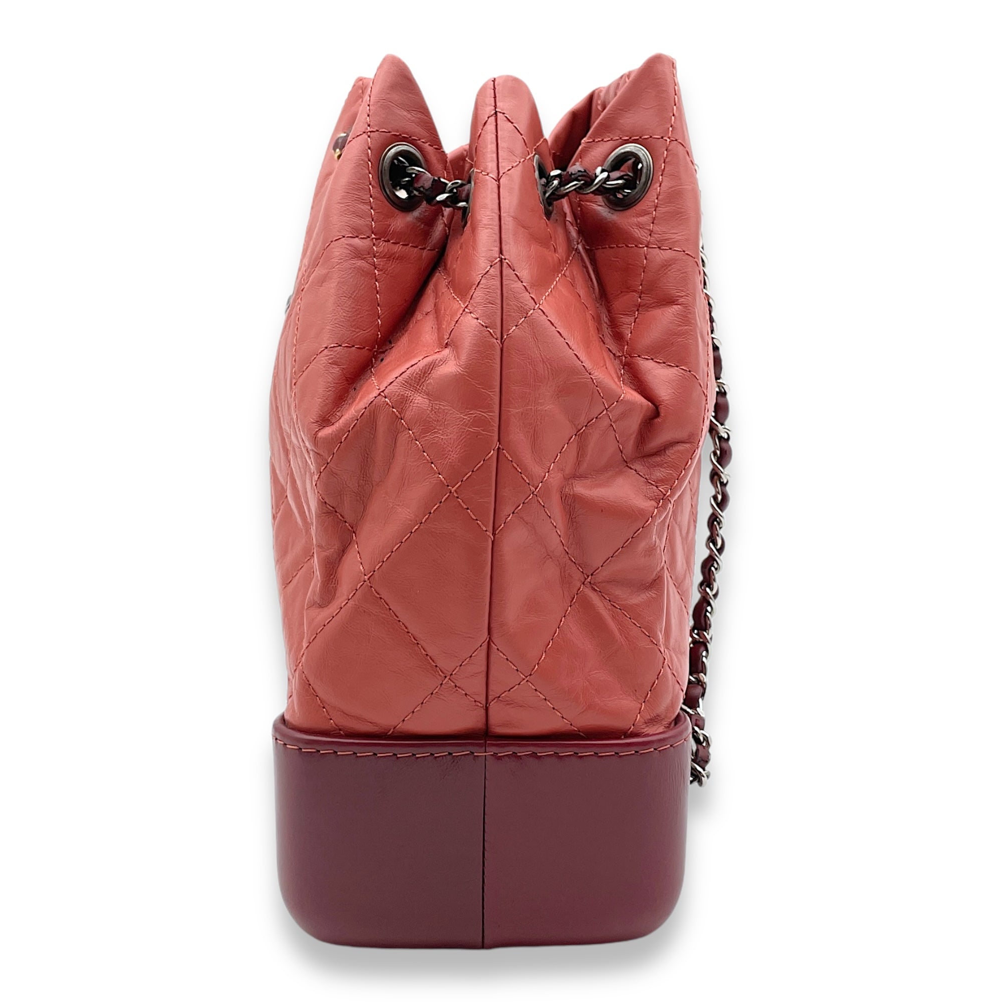 Gabrielle Raspberry Backpack in Calfskin, Gold/Ruthenium/Silver hardware - Image 5
