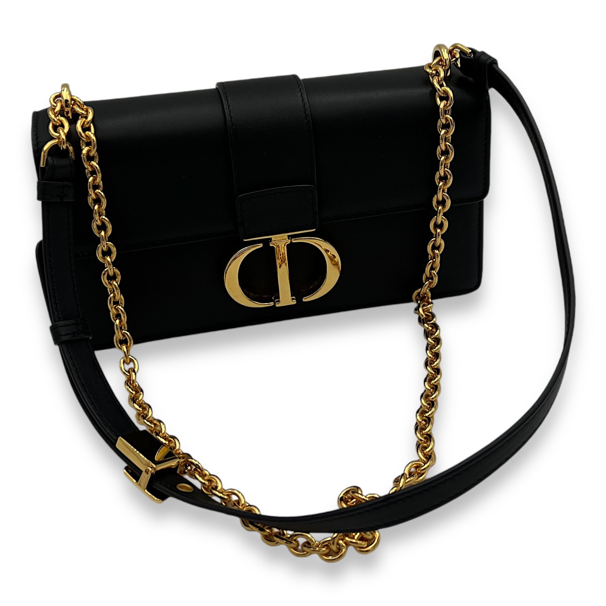 30 Montaigne East West Black Crossbody Bag in Calfskin, Gold hardware - Image 11