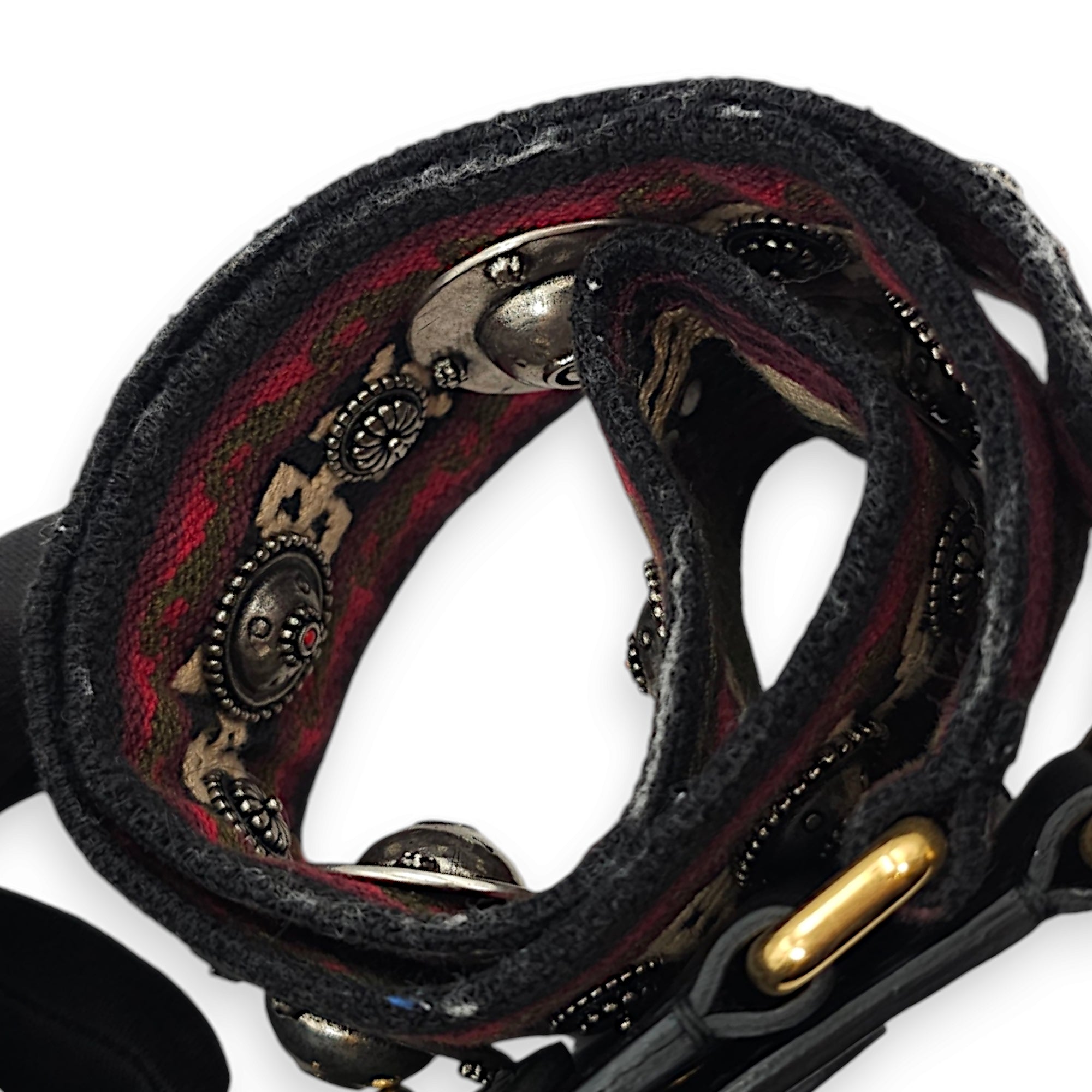 Bohemian Bag Strap Multi-colour Bag Accessory in Canvas/Calf, 2-Tone hardware - Image 4