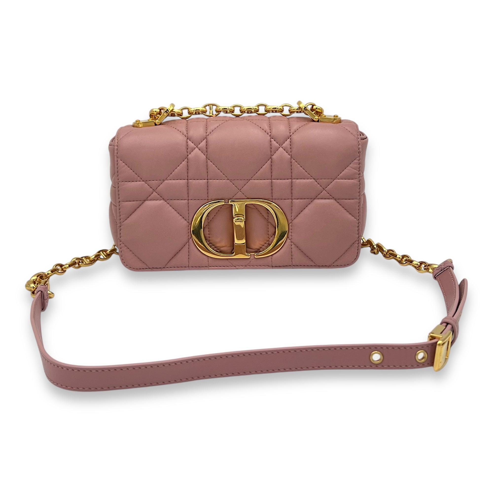Caro Small Pink Crossbody Bag, Gold hardware - Image 11