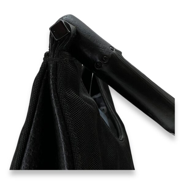 Bamboo Small Black Top Handle Bag in Canvas, Lacquered Metal hardware - Image 9