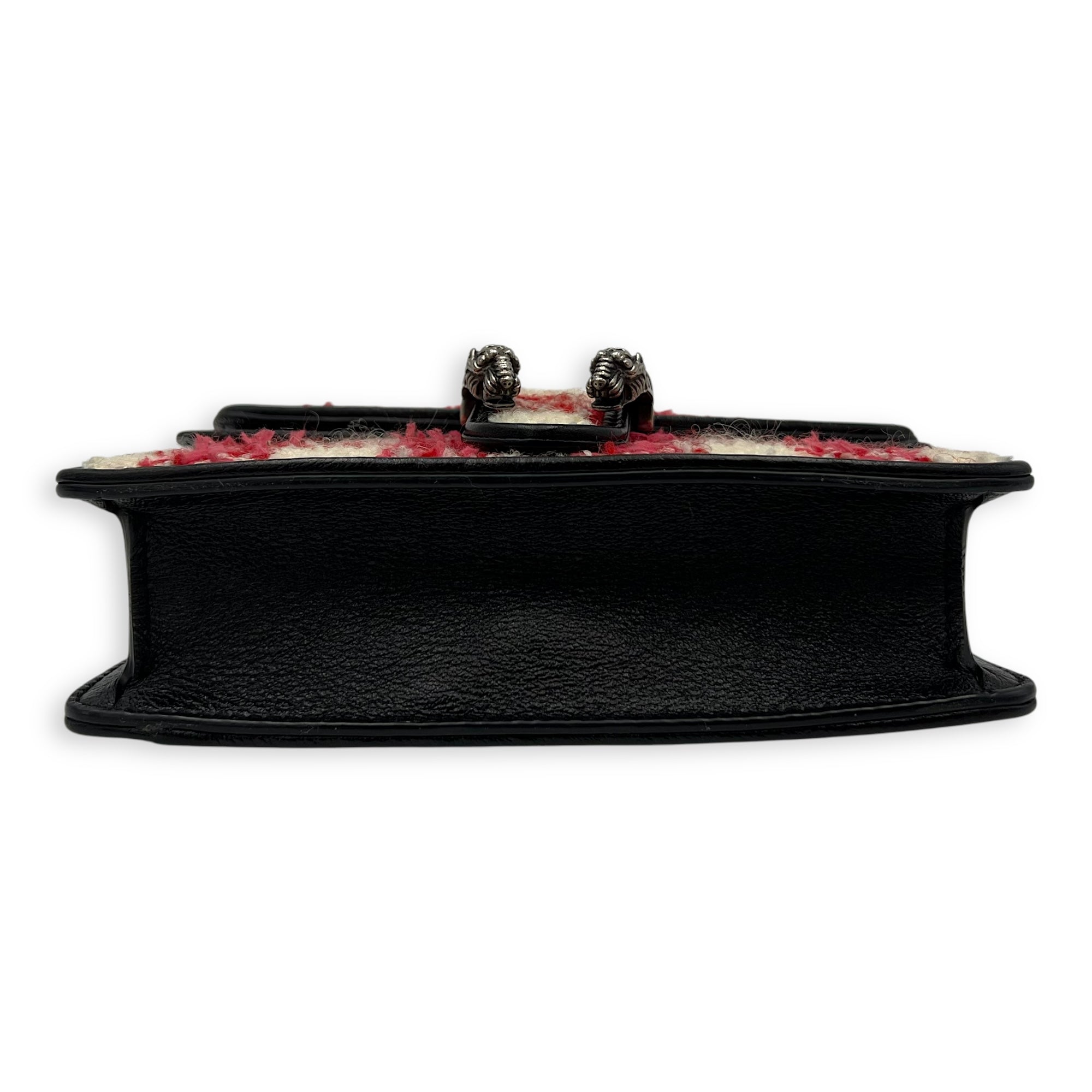 Dionysus Super Mini Red Crossbody Bag in Tweed, Ruthenium hardware - Image 6