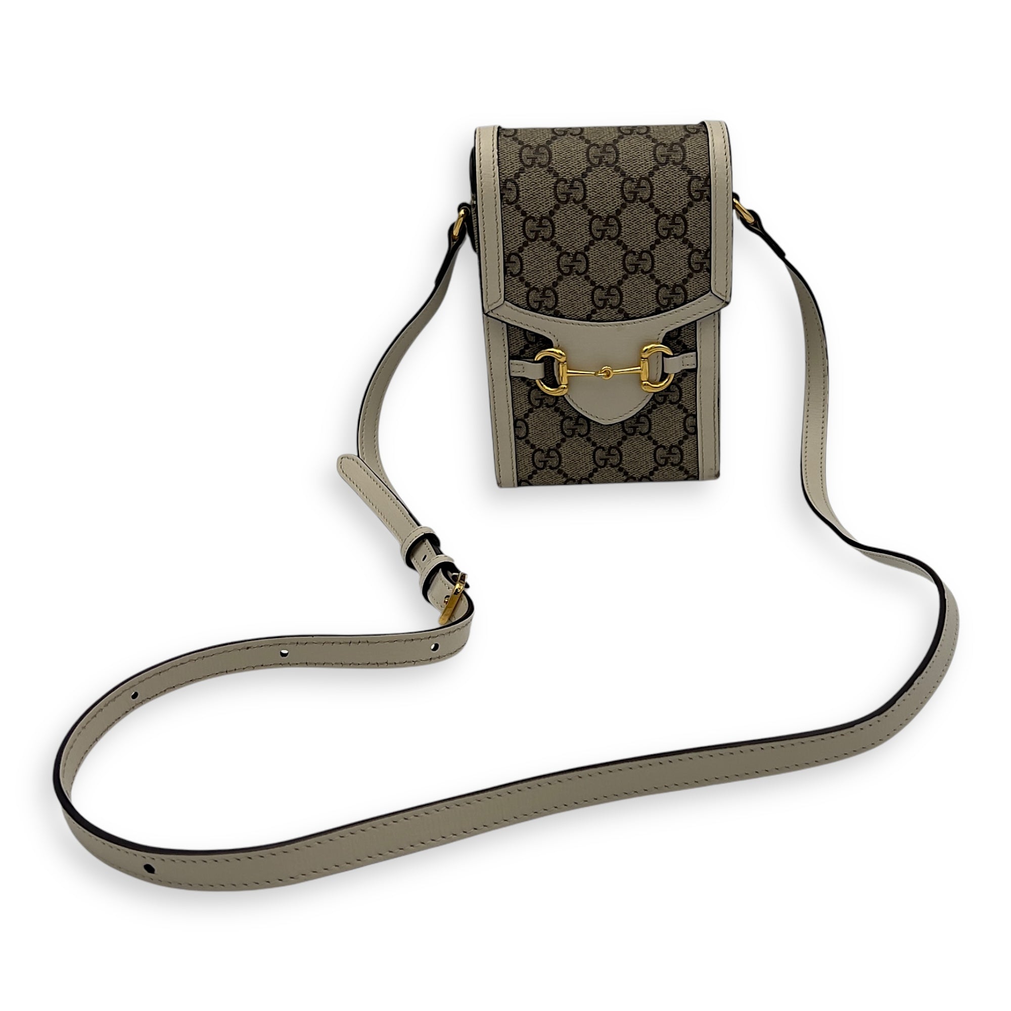 Horsebit 1955 Brown Crossbody Bag in Monogram Coated Canvas, Gold hardware - Image 23
