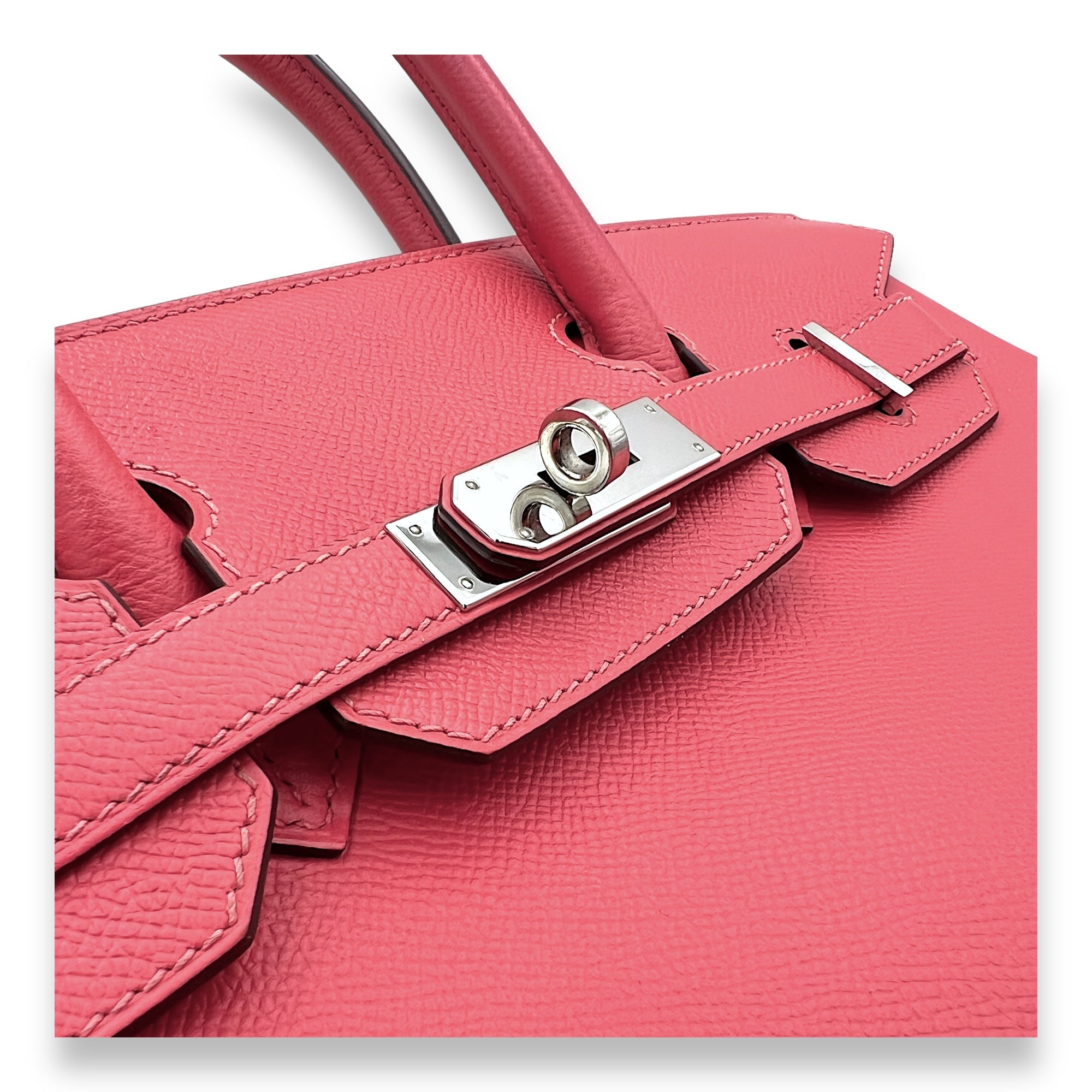 Birkin 30 Rose Jaipur in Epsom, Palladium hardware - Image 7