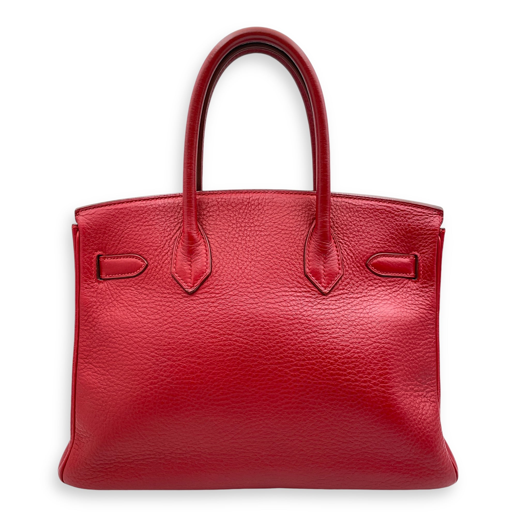 Birkin 30 Rouge Vif in Clemence, Silver hardware - Image 3
