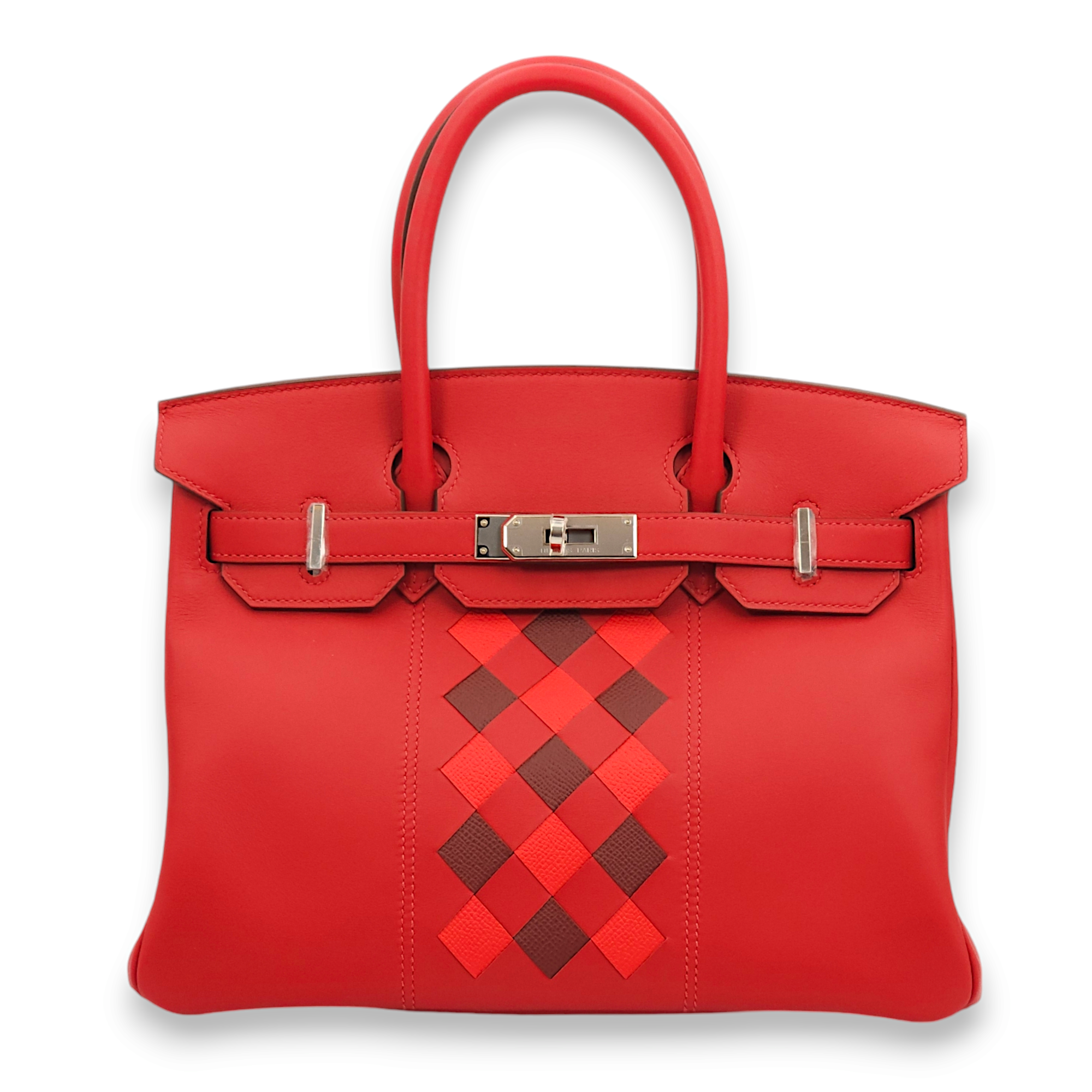 Birkin Tressage 30 Rouge de coeur/ Rouge Piment/ Rouge H in Epsom, Palladium hardware