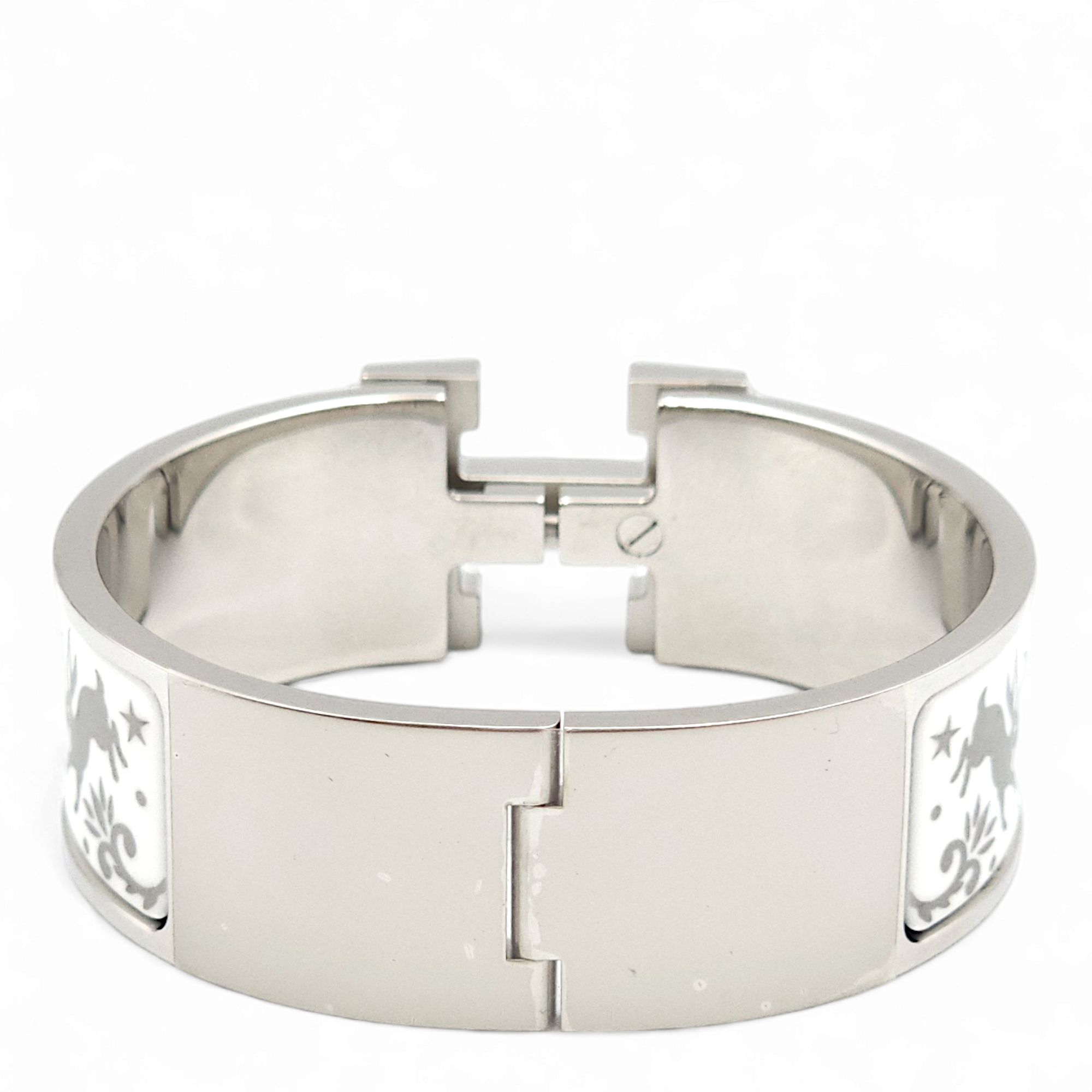 Clic Clac H Sous Le e d'Orphee Blanc Bracelet, Palladium hardware - Image 3