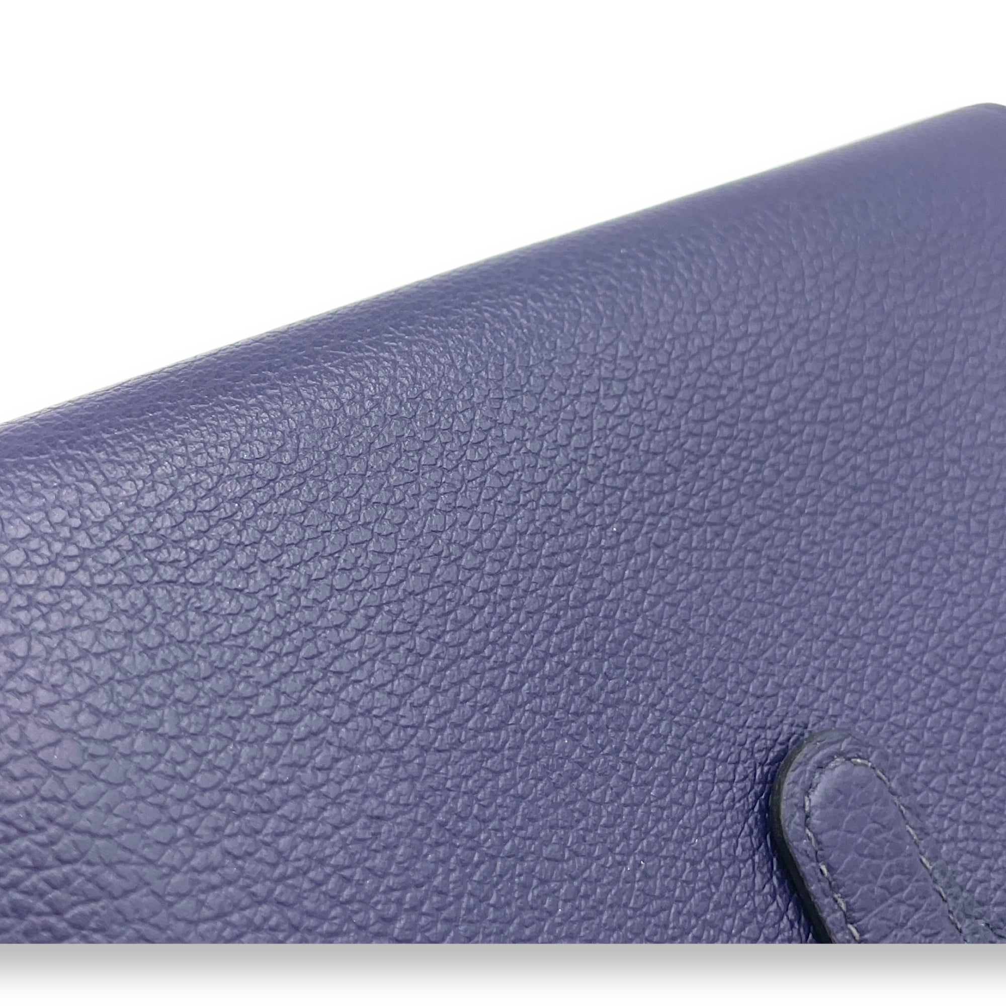 Dogon Compact Bleu Encre in Calfskin, Palladium hardware - Image 7