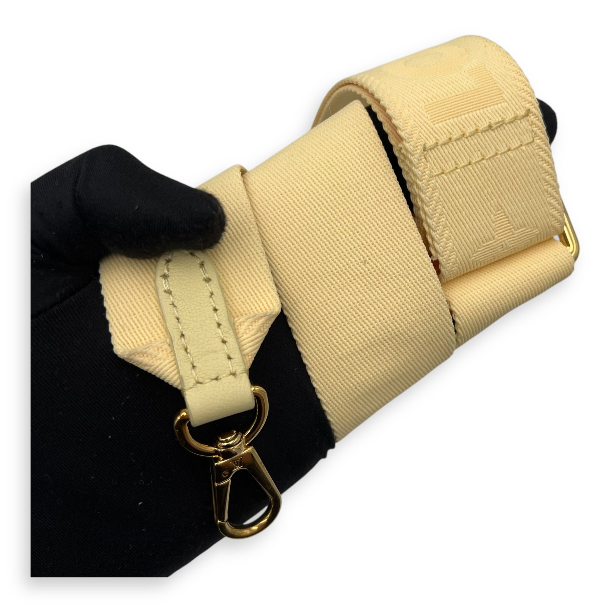 Bubblegram Wallet on Strap Yellow Crossbody Bag in Lambskin, Gold hardware - Image 27