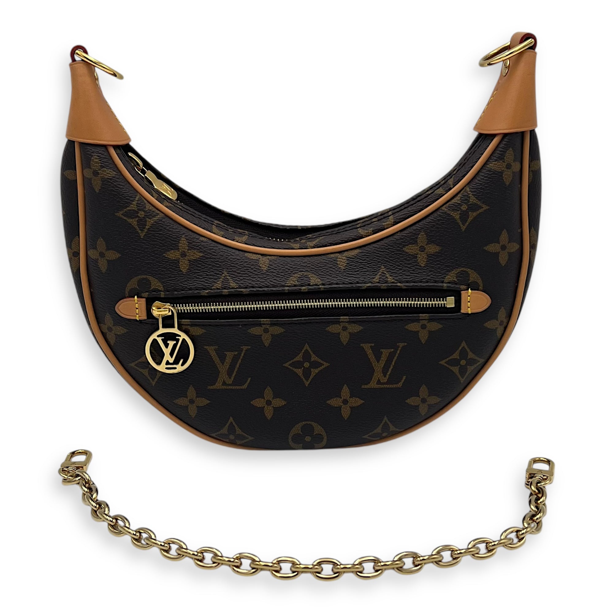 Loop Shoulder Bag Brown in Monogram Coated Canvas, Gold hardware - Image 17
