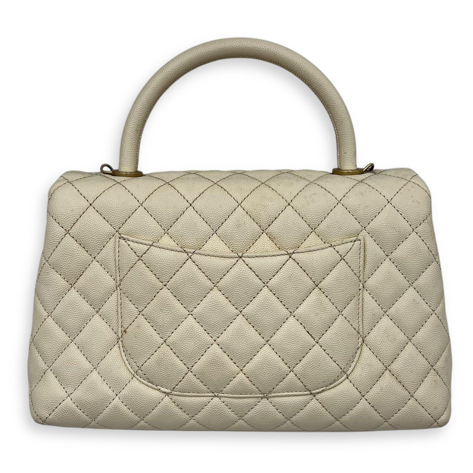 Coco Medium Top handle bag in Caviar leather, Gold Hardware - Image 3