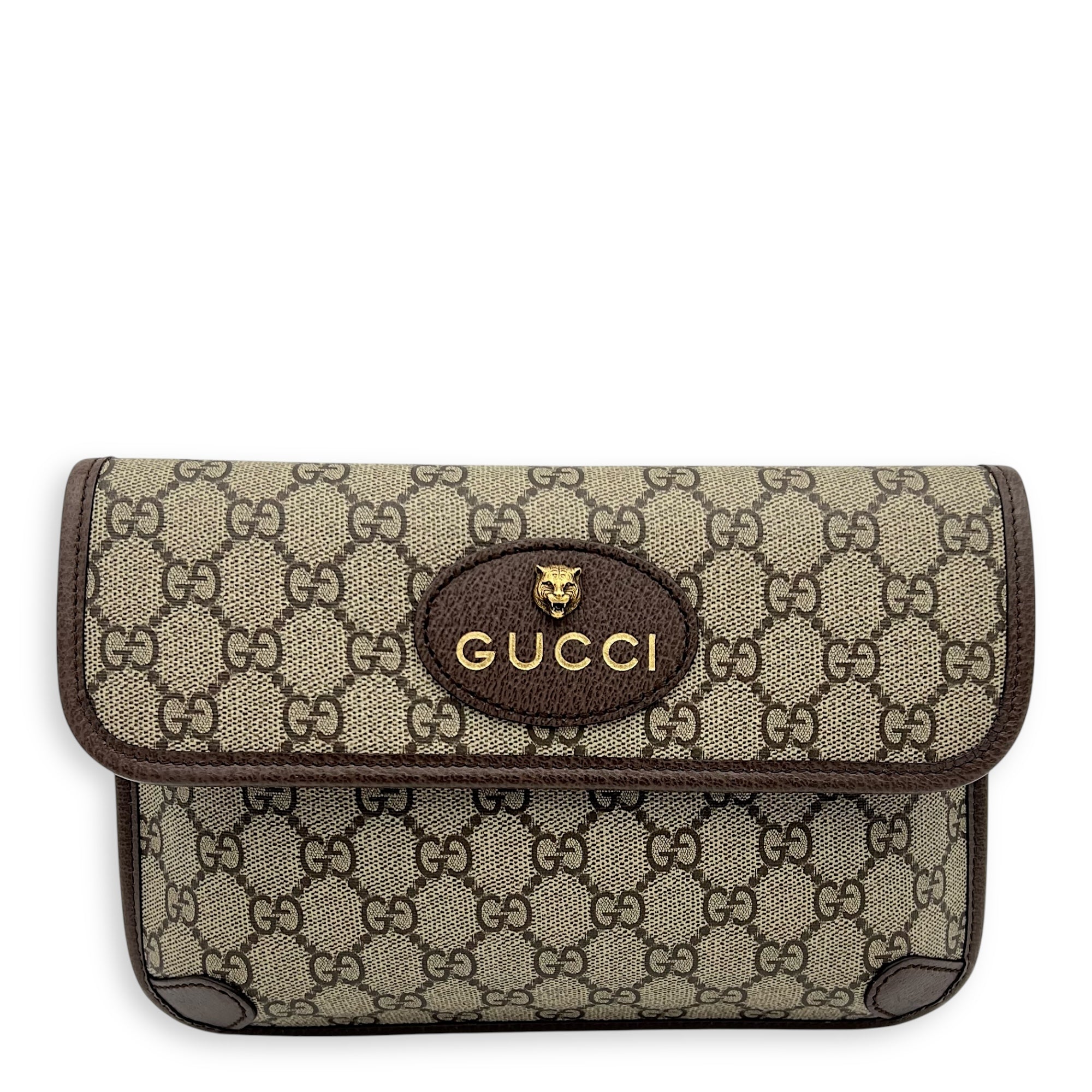 Neo Vintage Belt Bag Brown in Coated Canvas, Gold hardware