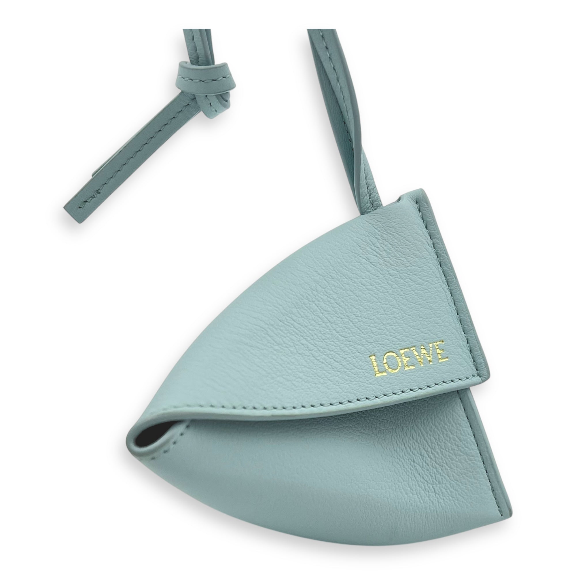 Puzzle Fold Charm Charm Blue in Calfskin