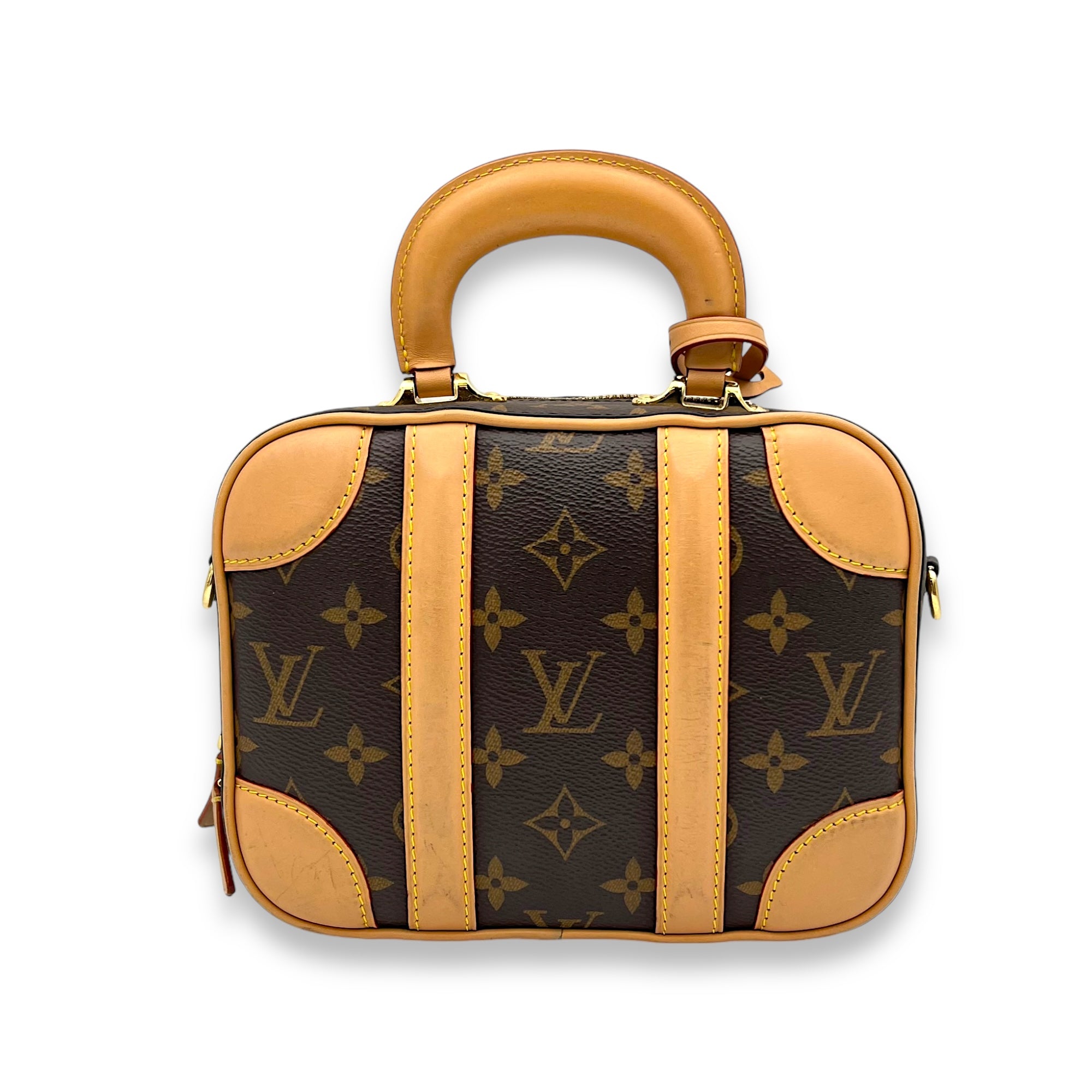 Valisette Top Handle Bag Brown in Monogram Coated Canvas, Gold hardware - Image 3