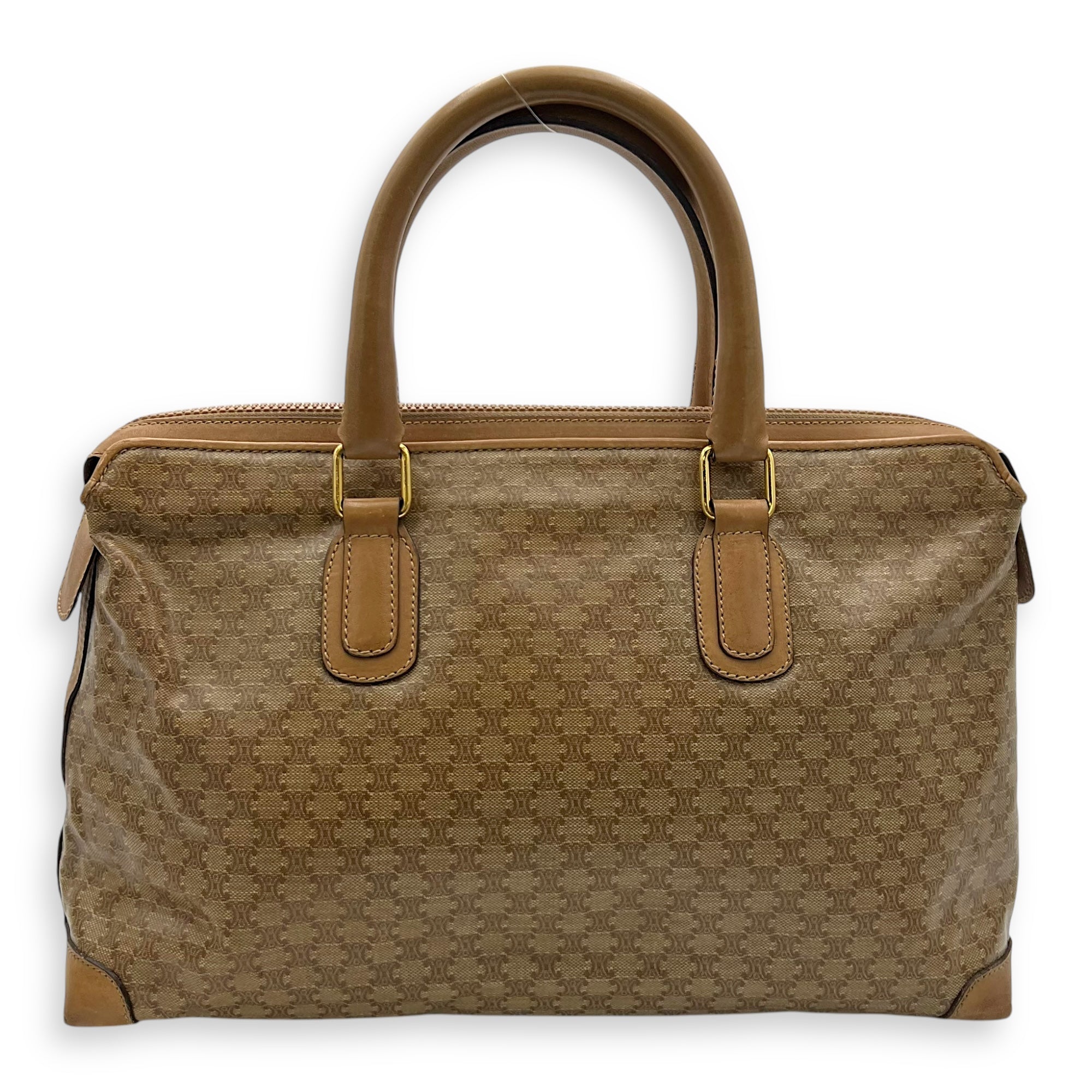 Macadam Top Handle Bag Beige in Coated Canvas, Gold hardware - Image 3