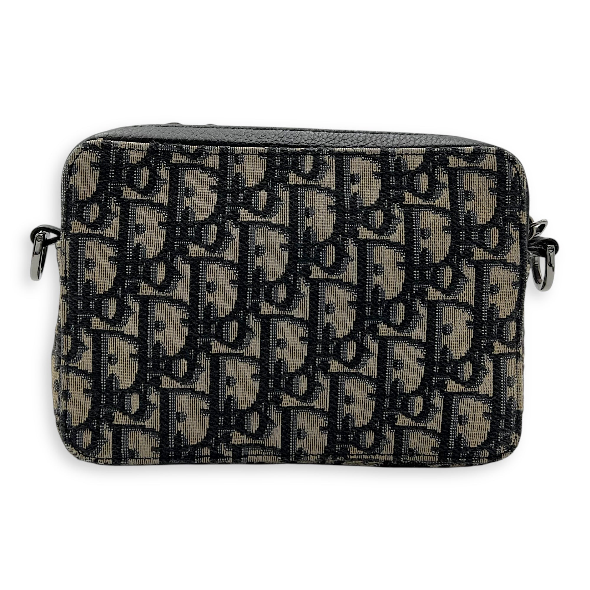 Zipped Pouch Oblique Blue Crossbody Bag in Jacquard, Silver hardware - Image 3