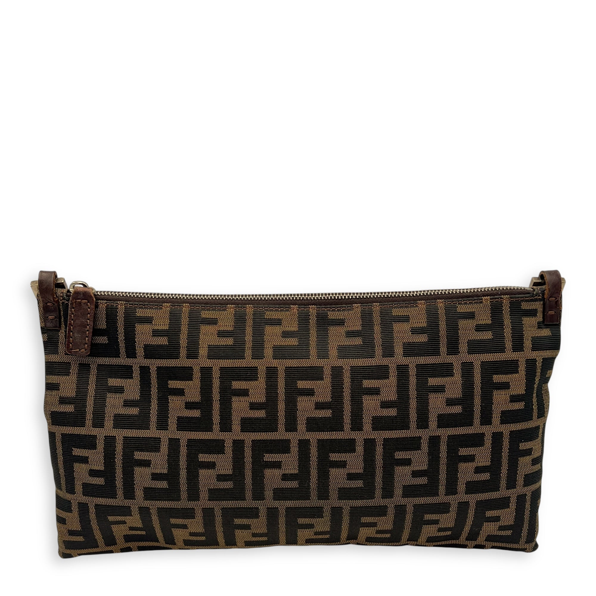 Logo Shoulder Bag Brown in Canvas, Silver hardware - Image 3