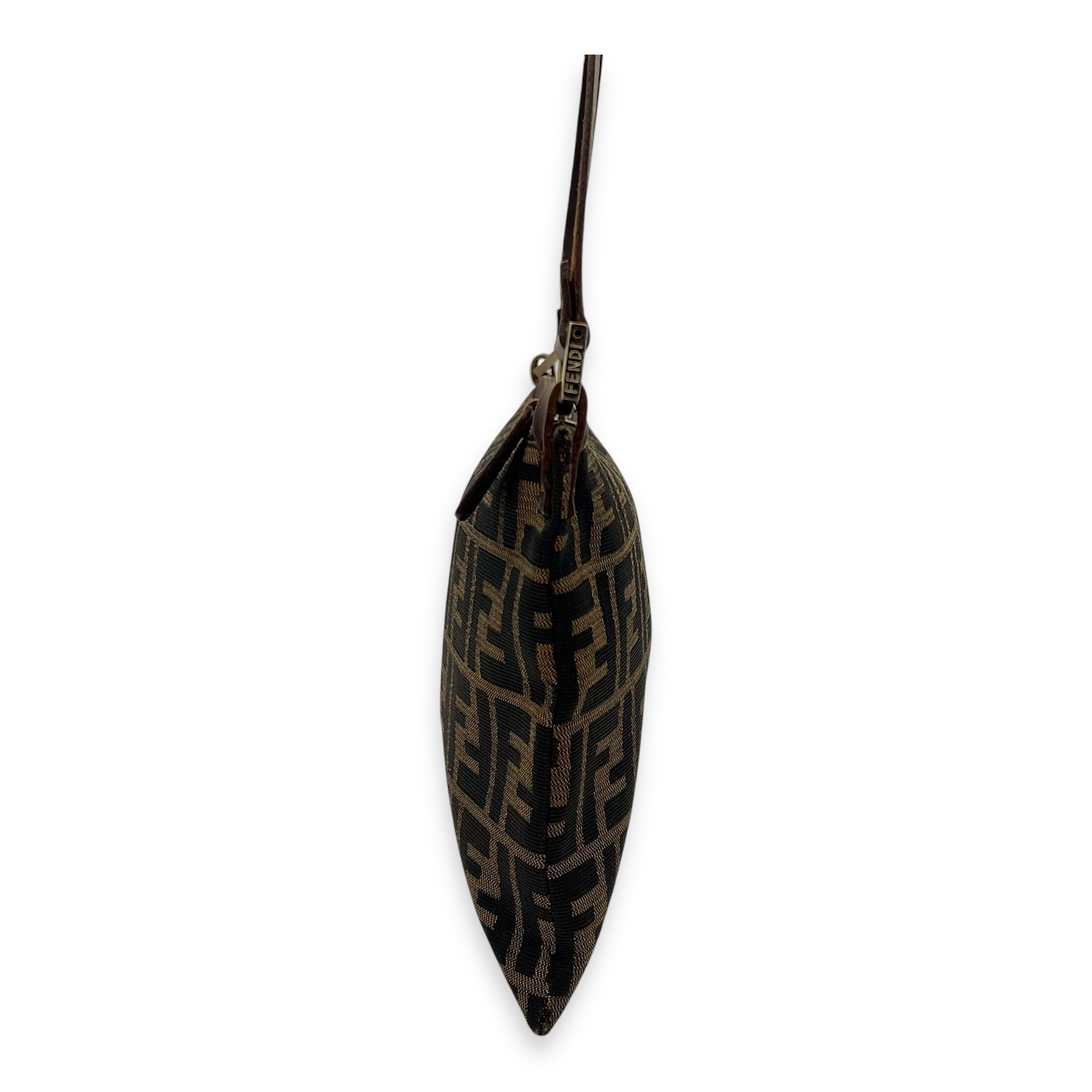 Logo Shoulder Bag Brown in Canvas, Silver hardware - Image 4