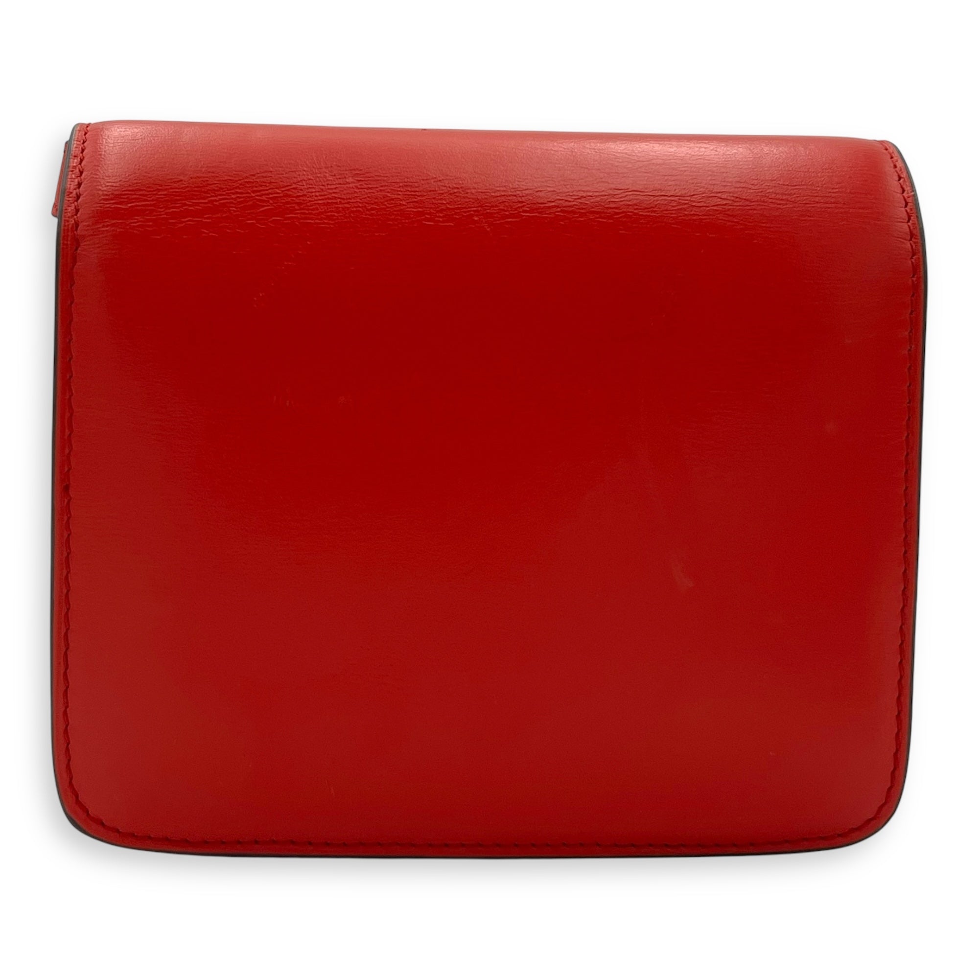 Box Small Red Crossbody Bag in Calfskin, Gold hardware - Image 3