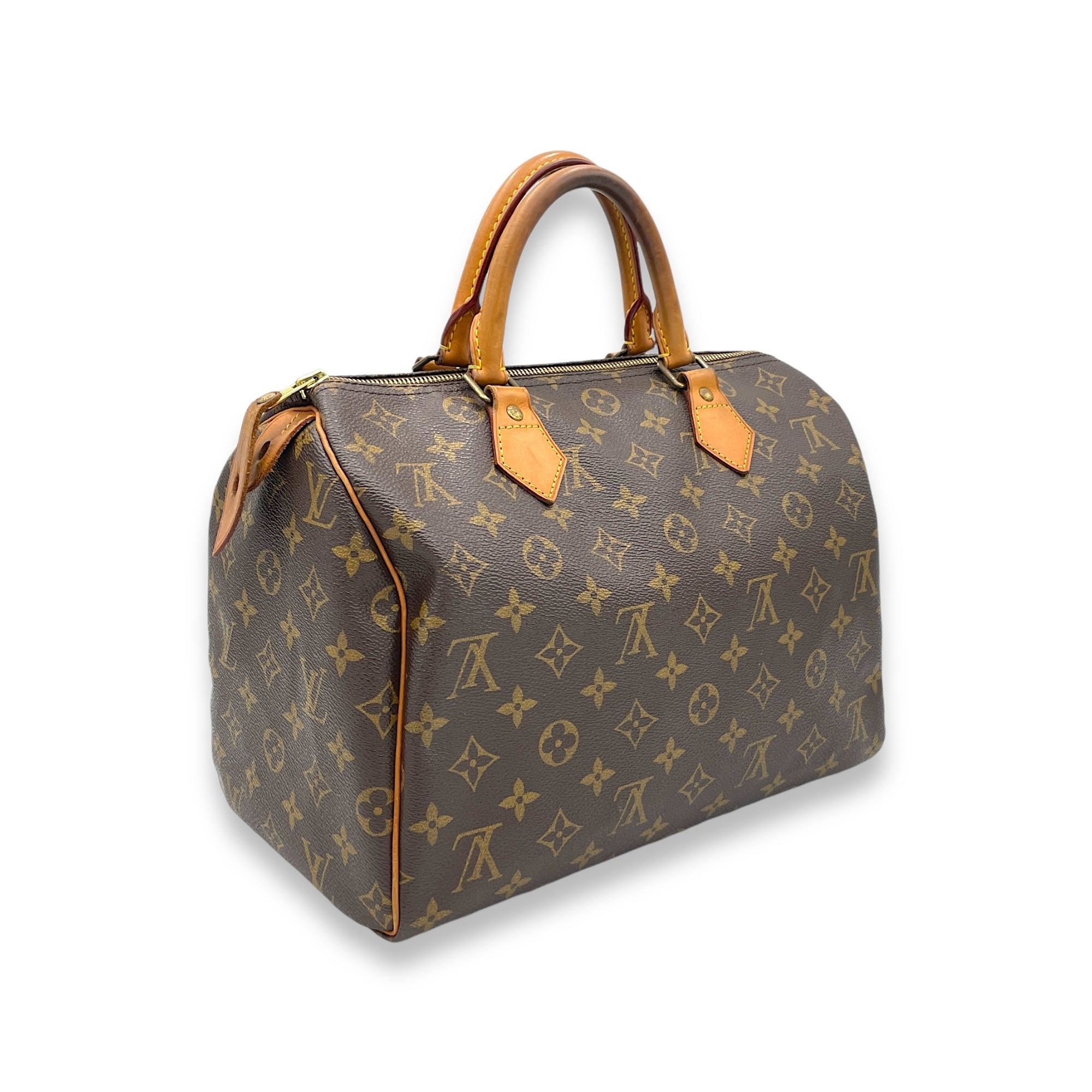 Speedy Top Handle Bag 30 Brown in Monogram Coated Canvas, Gold hardware - Image 4