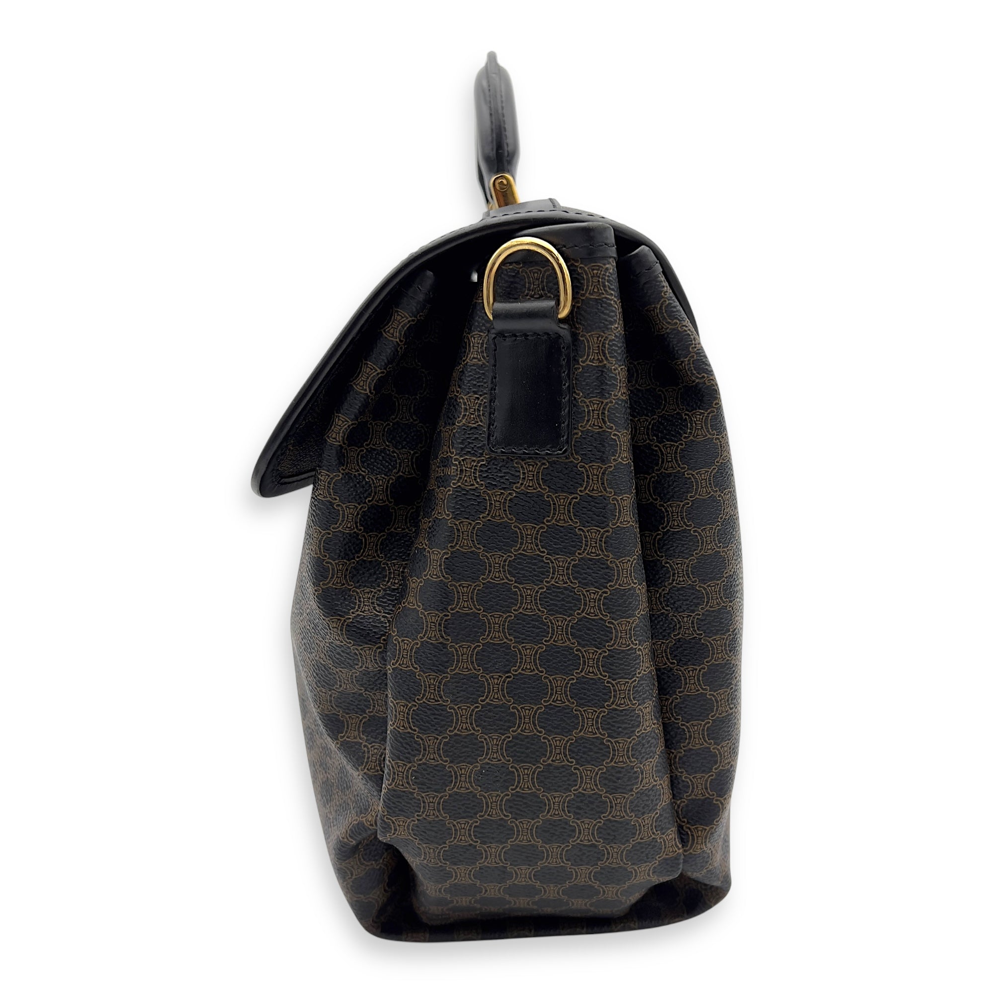 Vintage Macadam Blason Brown Briefcase in Coated Canvas, Gold hardware - Image 8