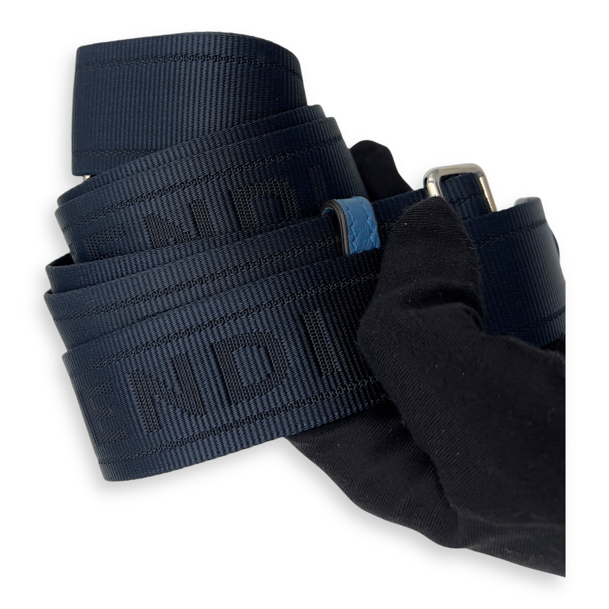 ISeeU Petite Blue Top Handle Bag in Calfskin, Silver hardware - Image 12