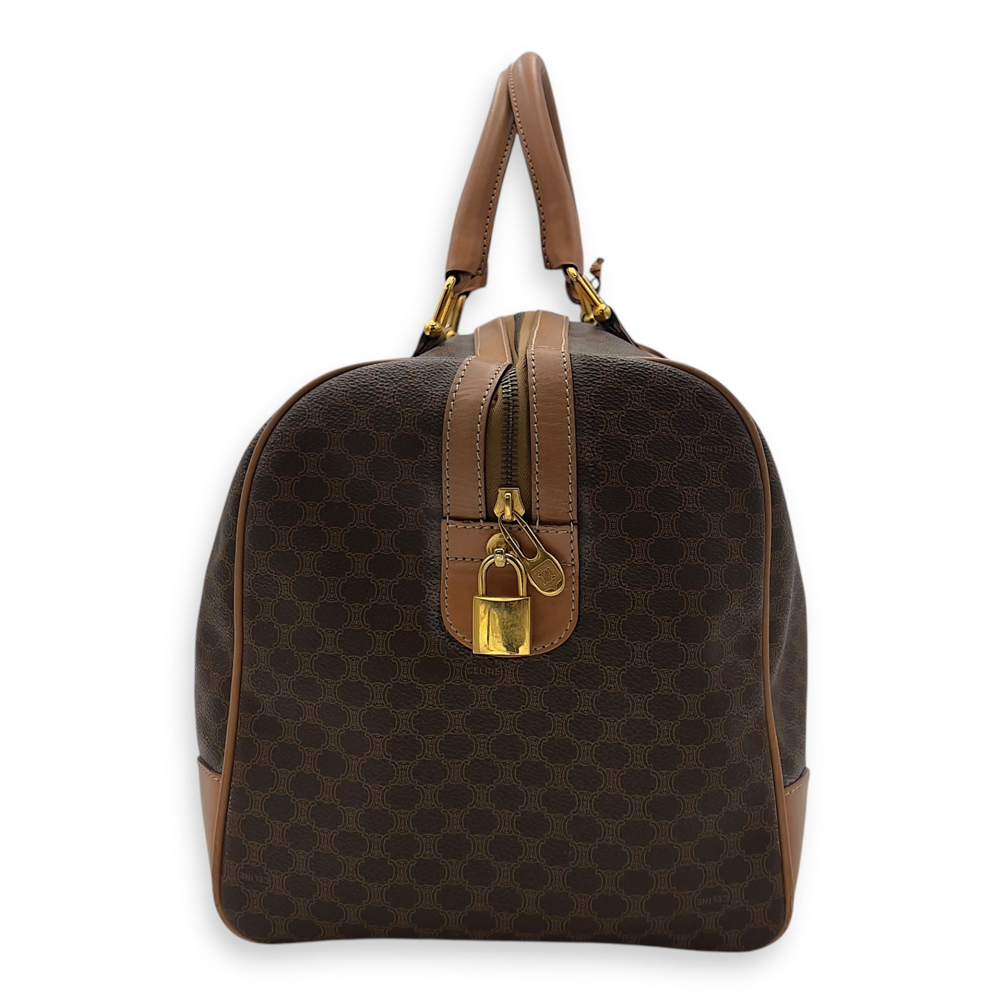 Macadam Duffle Bag Brown in Coated Canvas, Gold hardware - Image 4