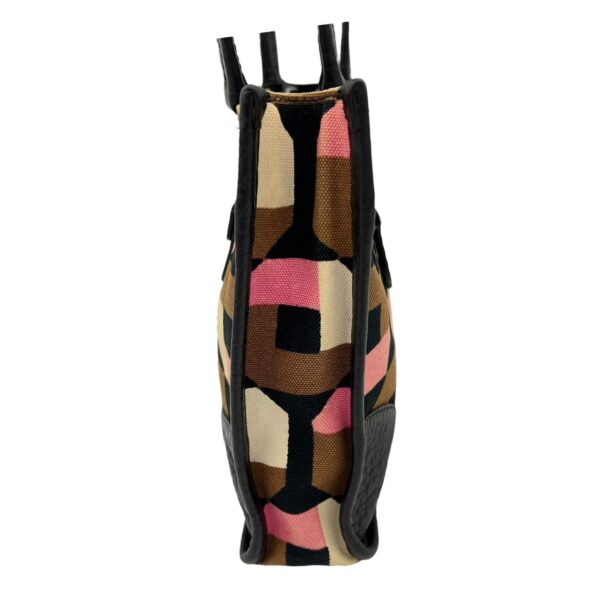 Logo Multi-colour Top Handle Bag in Canvas, Gold hardware - Image 4