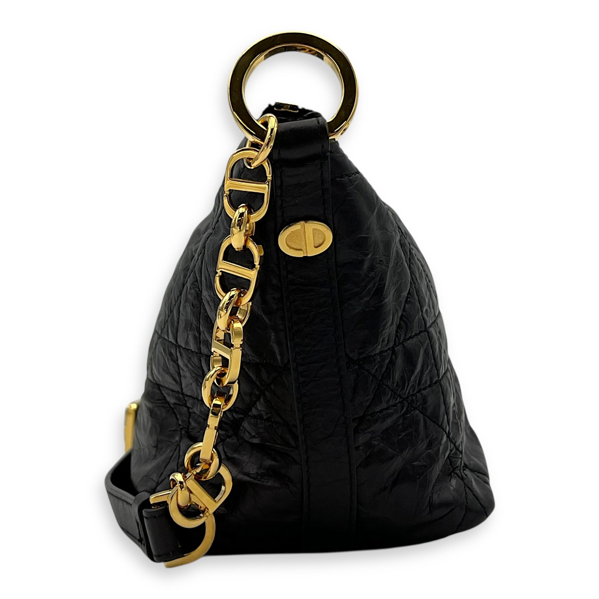 Hobostar Shoulder Bag Black in Calfskin, Gold hardware - Image 4